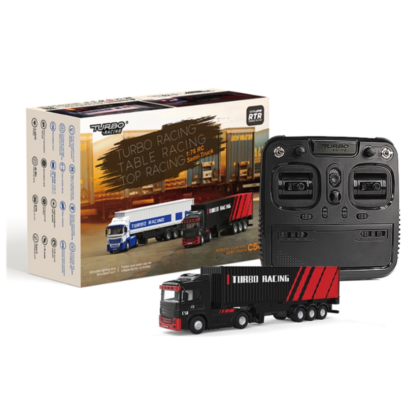 Fotografie produktu: TURBO RACING 1/76 C50 RC kamion s přívěsem RTR (černá)