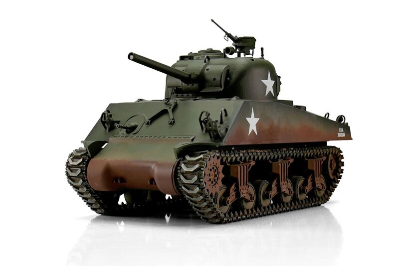 Fotografie produktu: TORRO tank PRO 1/16 RC M4A3 Sherman 75mm zelená kamufláž - BB Airsoft