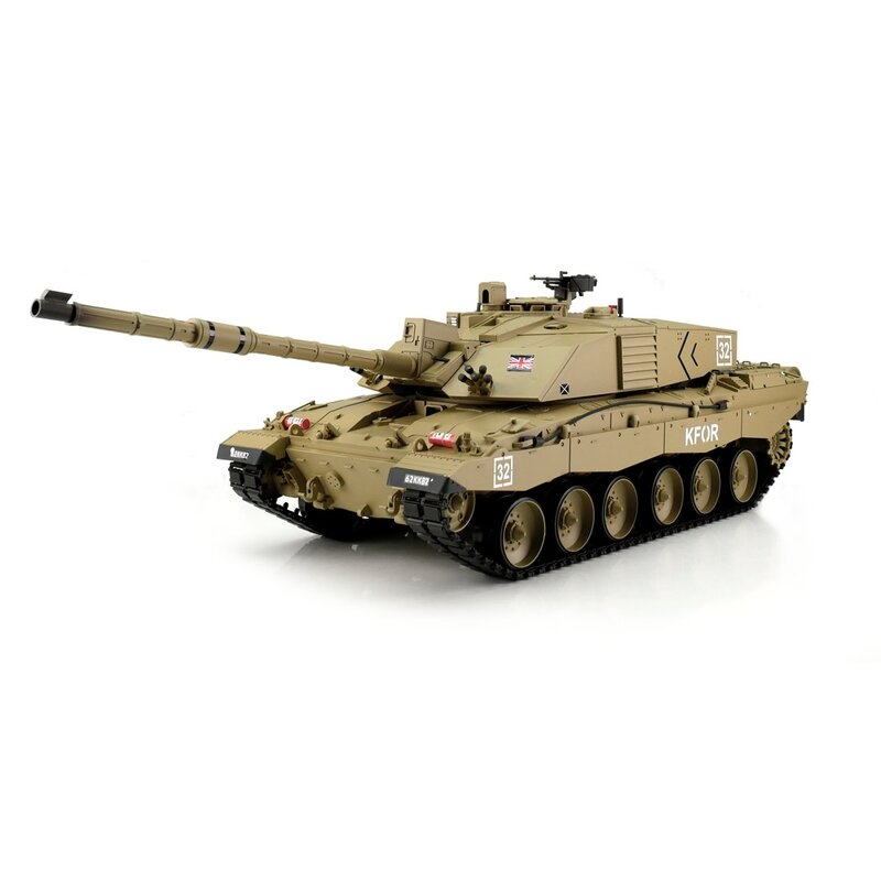 Fotografie produktu: Torro - Heng Long TORRO tank 1/16 RC CHALLENGER 2 písečný kamufláž - BB Airsoft+IR (kovové pásy)
