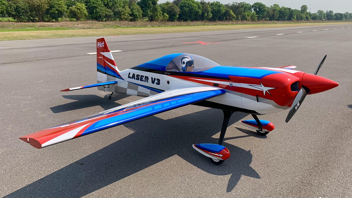 Fotografie produktu: Pilot RC 103" Laser V3 2610mm 120cc Modro-Červený Ryu