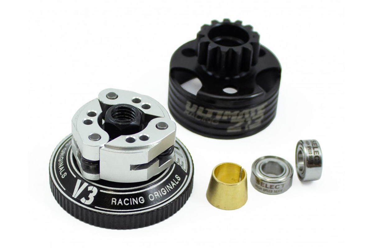 Fotografie produktu: Ultimate Racing Hliníková kompletní spojka COMPAK V3-B10 včetně spojkového bubínku a kul. ložisek