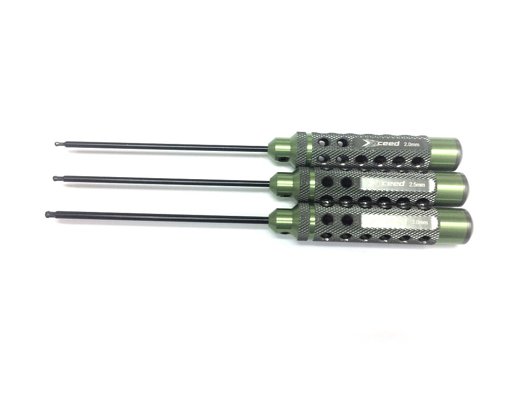 Fotografie produktu: XCEED Imbusový klíč - metrický - ALU verze s kuličkou SADA: 2.0 2.5 & 3.0x120mm, 3 ks. (HSS typ