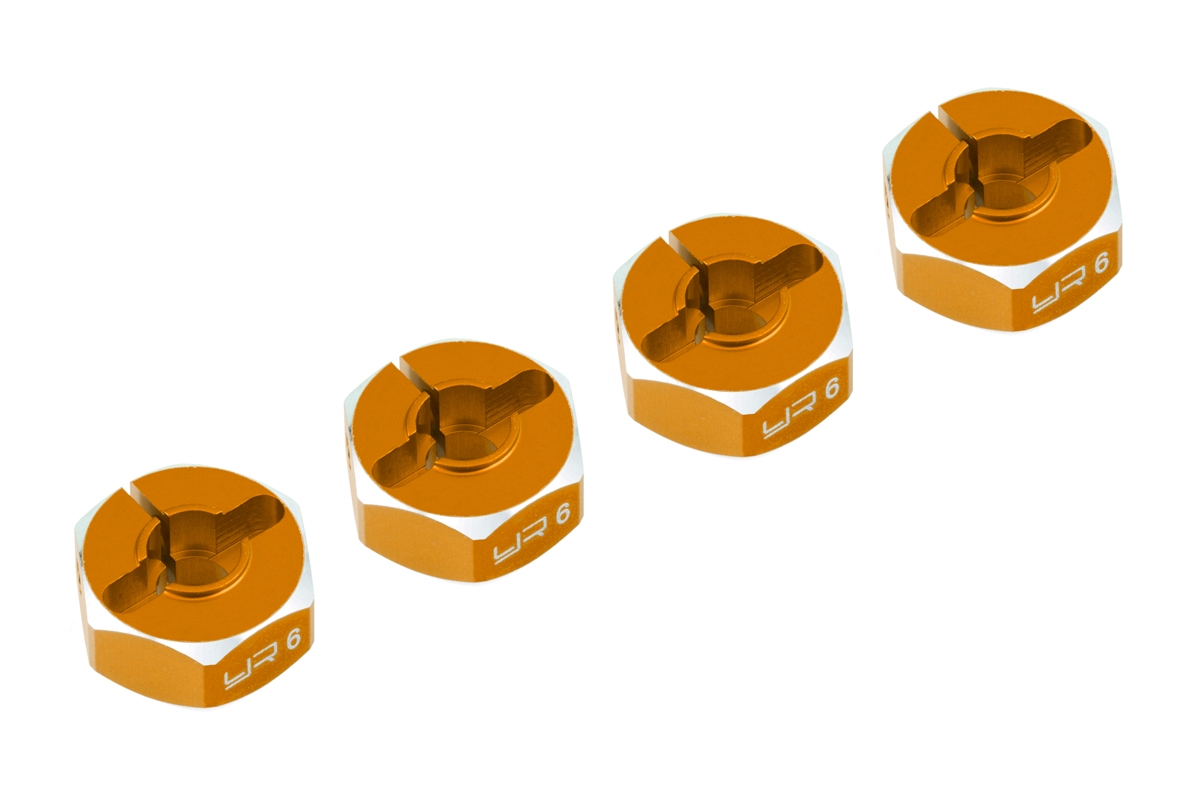 Fotografie produktu: Yeah Racing Hliníkové HEX unašeče kola 12x6mm, 4ks, oranžový