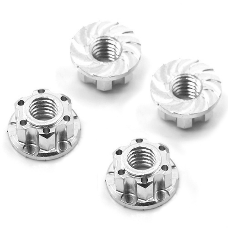 Fotografie produktu: Yeah Racing Hliníkové matice kol Lock Nut 4ks - Stříbrné