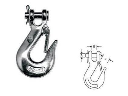 Kluzný hák, nerezavějící ocel AISI304 AISI316
