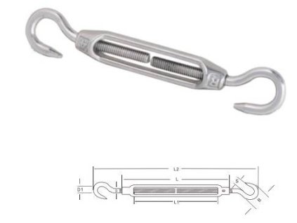 Napínák otevřeného typu, nerezová ocel, AISI304 AISI316