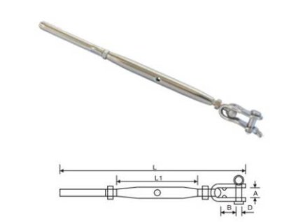 Lisovací lanový napínák s koncovkou, otočným přepínačem AISI304 AISI316​