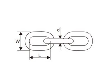 dlouhý řetěz z měkké oceli 