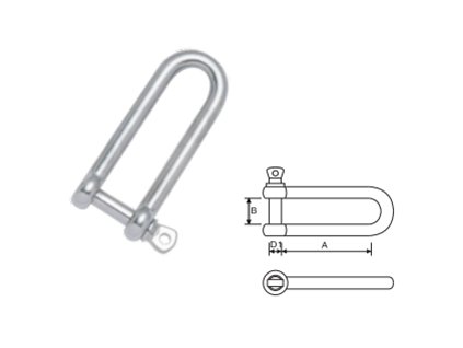 Dlouhý Dee třmen, nerezová ocel, AISI304 nebo 316