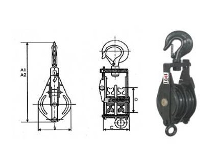 Kladka s hákem dvojitým kolem