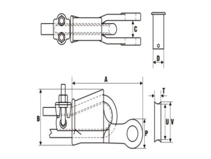 Lisovací koncovka klínová US421