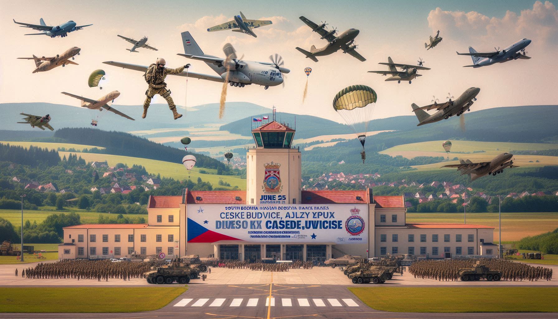 Program Modré nebe nad Českými Budějovicemi 2025: Letadla, armáda a záchranáři v akci