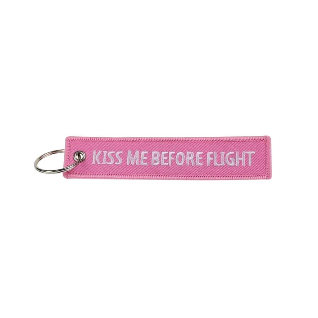 Klíčenka KISS ME BEFORE FLIGHT - růžová