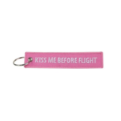 Klíčenka KISS ME BEFORE FLIGHT | Růžová