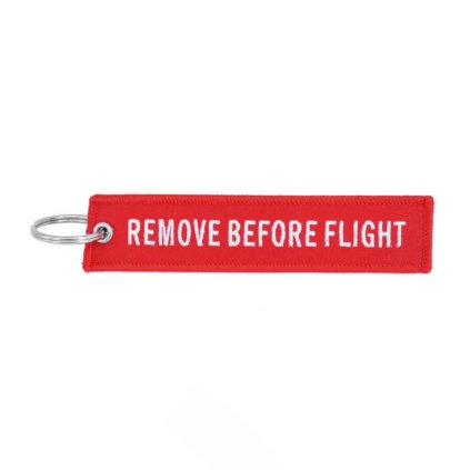 Klíčenka REMOVE BEFORE FLIGHT - Červená