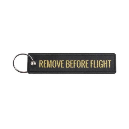 Klíčenka REMOVE BEFORE FLIGHT | Zlatá