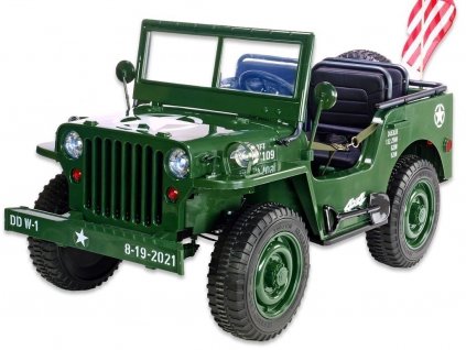 Elektrický Jeep Willys 24V 4x4 pro děti – armádní design