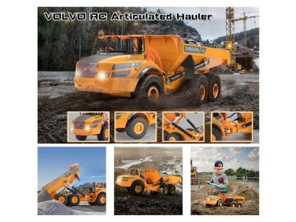VOLVO A40G KLOUBOVÝ DUMPER 1:26 LED, ZVUK, LICENCOVANÝ