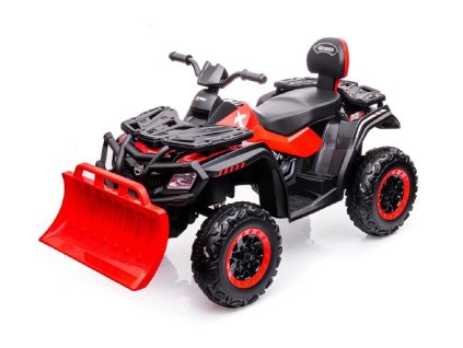 Elektrická dvoumístná čtyřkolka T-Speed 24V s odnímatelným pluhem v černé barvě