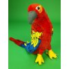 1857 5 nadherny plysovy papousek ara cerveny