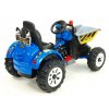 2145 4 elektricky silny traktor kingdom s vyklopnou korbou mohutnymi koly a konstrukci 2x motor 12v 2x nahon modry