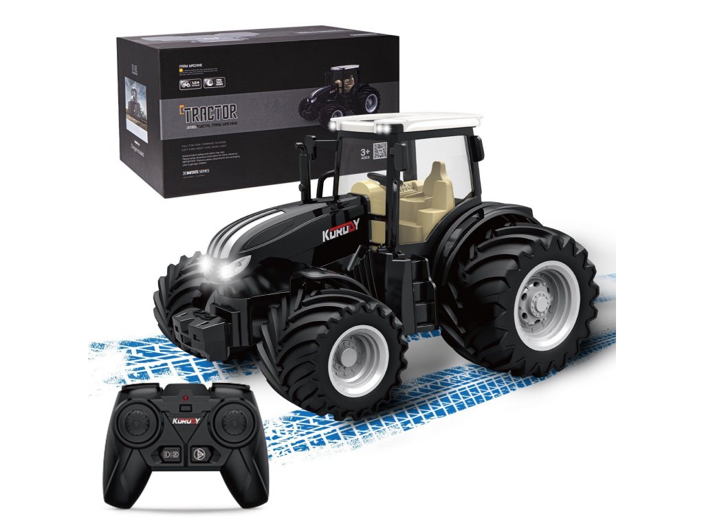 Korody RC traktor kovový 2,4 Ghz s širokými koly, LED osvětlení, zvuk