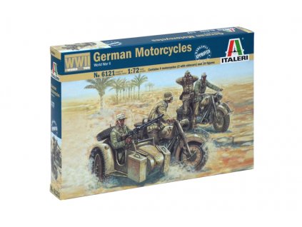 Model Kit figurky 6121 - WWII - GERMAN MOTORCYCLES (1:72)