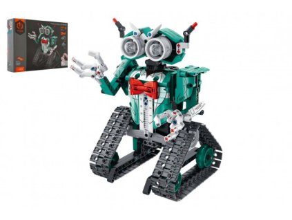 Robot RC skládací plast 15x23cm 2,4GHz na baterie se světlem, zvukem zelený