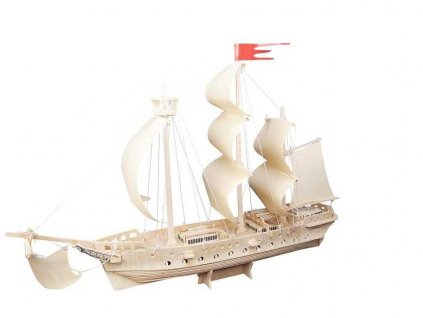 Woodcraft Dřevěné 3D puzzle plachetnice přírodní