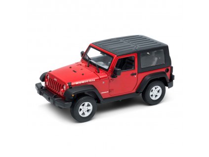 Welly Jeep Wrangler Rubicon (soft top) 1:24 červený