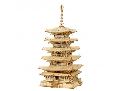 RoboTime dřevěné 3D puzzle Pětipatrová pagoda