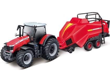 Bburago Massey Ferguson 8740S s lisem na balíky