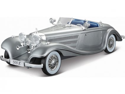 Maisto Mercedes-Benz 500 K Typ Specialroadster 1936 1:18 šedá metalíza