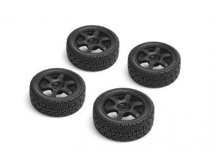 CARTEN nalepené Rally gumy 26mm na černých 6 papr. diskách, 0mm OFFset, 4 ks.