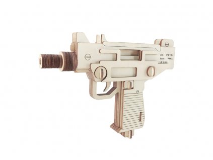 Woodcraft Dřevěné 3D puzzle Pistole UZI