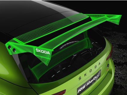 Čiré náhradní křídlo pro ŠKODA Fabia RS Rally2 1/10, extra tvrdé 1,5 mm