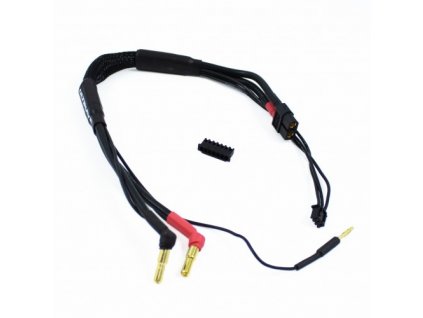 2S černý nabíjecí kabel G4/G5 v černé ochranné punčoše - dlouhý 300mm - (XT60, 3-pin XH)