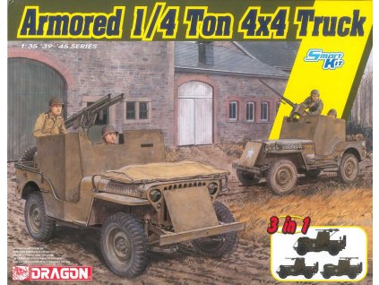 Model Kit military 6727 - Armored 1/4-Ton 4x4 Truck 3v1 (1:35)