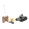Tank RC plast 33cm T-34/85 na baterie+dobíjecí pack 27MHz se zvukem a světlem v krabici 40x15x19cm