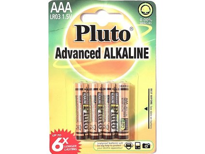 Alkalické baterie Pluto 1.5V AAA (4ks)