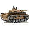 RC TANK German Panzer III type H 1:16 - ocelová převodovka, kovové pásy/kryt/ kola, kouř. a zvuk. efekty, střílí kuličky