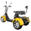 Elektro tříkolka OLTO Golem 2000W bez baterie se zpátečkou a velkým košíkem, žlutá