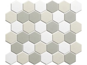 Hexagon beige mix mat 51x59 280x325 mm