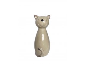Kočka porcelán 24,5cm krémová