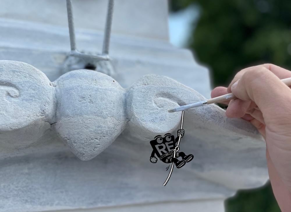 Lokální retuš kamene pomoci PARALOIDU B72