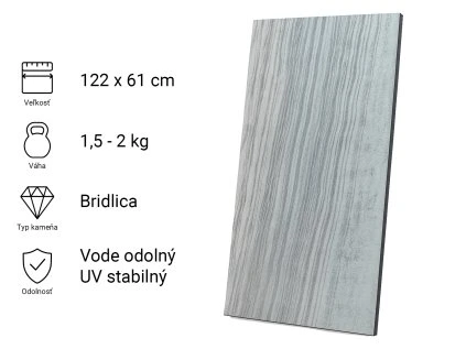 Kamenná dyha, Fantasy White, 122x61 cm