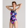 ARENA w glow floral challenge back o. p. Fialové (Veľkosť Dámska veľkosť plaviek: D 42)