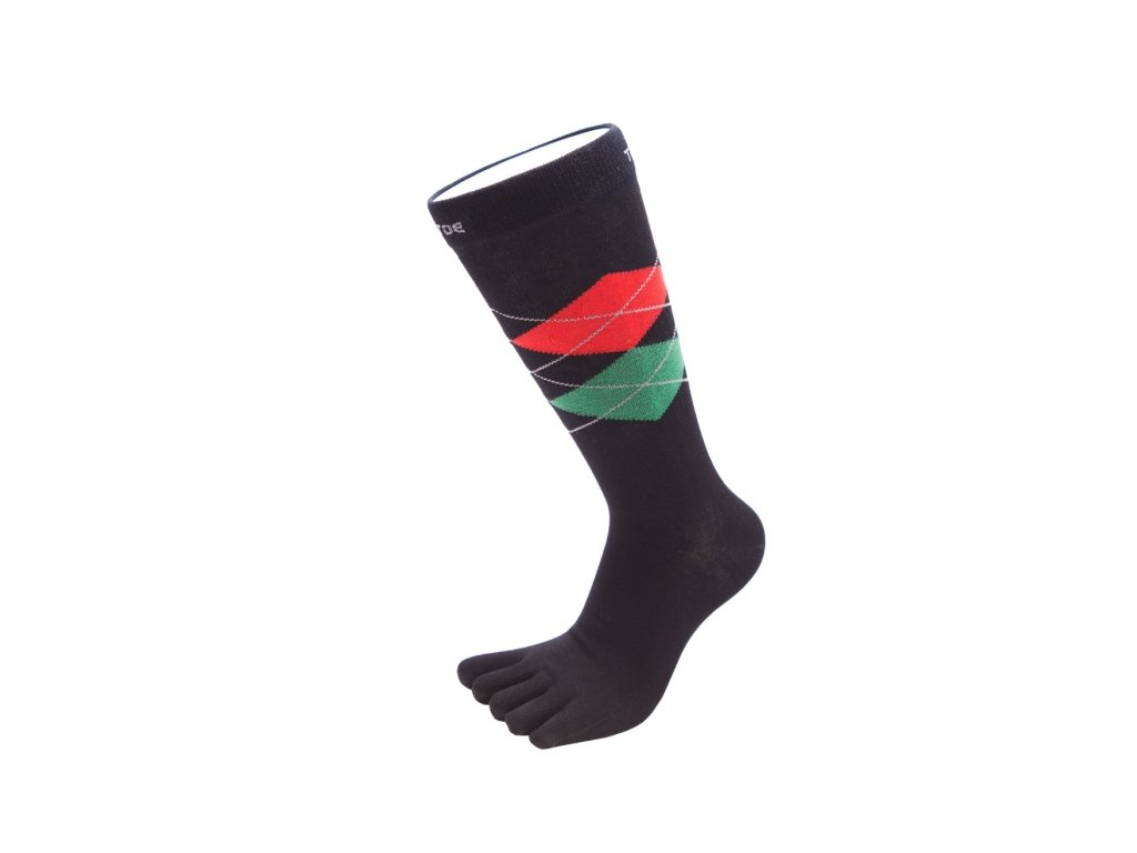 ESSENTIAL - Men Argyle - Black - Red - Green - Realfoot Shoes