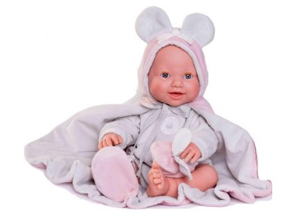 Realisticka bábika cikajúca MIA v plášti od Antonio Juan 50392