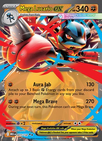 Mega Lucario ex 077/132 (Double Rare)